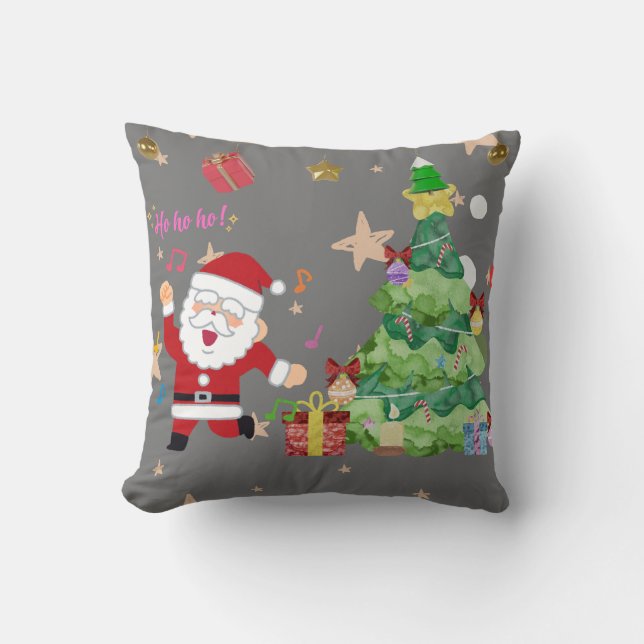 happy santa in new year cushion (Front)