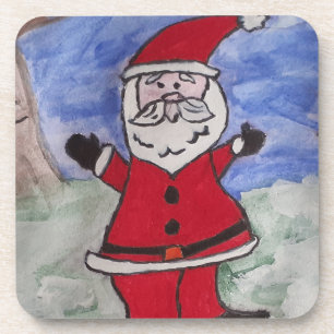 Happy Santa Plastic Coaster
