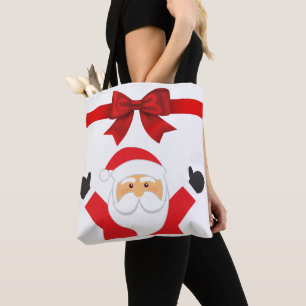 Happy Santa & Reindeer Double-sided Tote Bag