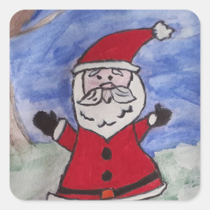Happy Santa Square Sticker