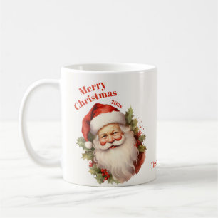 Happy Santa Vintage Christmas Coffee Mug