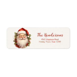 Happy Santa Vintage Return Address Labels