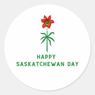 HAPPY SASKATCHEWAN DAY CLASSIC ROUND STICKER