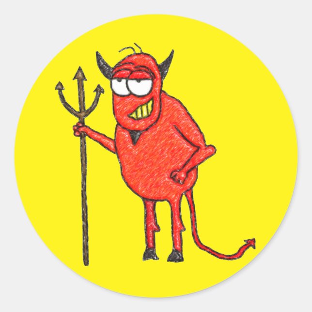 Happy Satan's Grill Classic Round Sticker (Front)