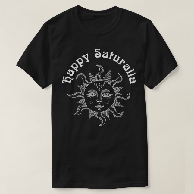 Happy Saturnalia Sun Face Pagan Winter Holiday Hip T-Shirt (Design Front)