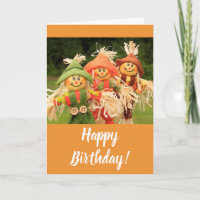 Happy Scarecrows Autumn Birthday