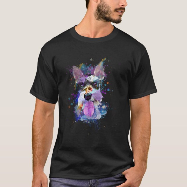 Happy Schnauzer Face T-Shirt (Front)