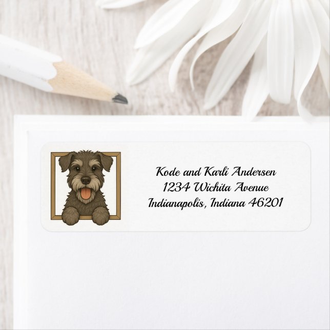 Happy Schnauzer Return Address Label (Insitu)