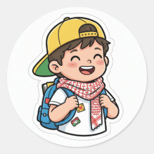 Happy School Boy Sticker