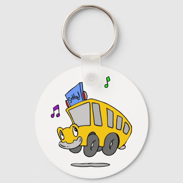 Happy School Bus Key Ring (Front)