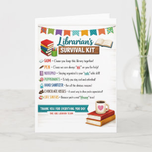 Happy School Librarian Day   Thank You Librarian  Card