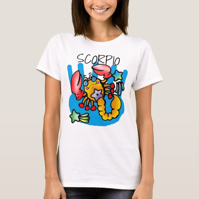 Happy Scorpio Scorpion with Star T-Shirt (Front)