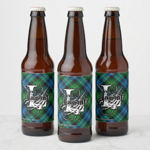 Happy Scotsman Clan Lamont Tartan Monogram Beer Bottle Label