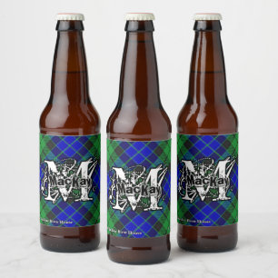 Happy Scotsman Clan MacKay Tartan Monogram Beer Bottle Label