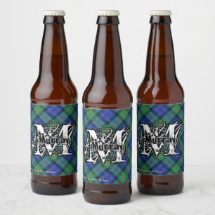 Happy Scotsman Clan Murray Tartan Monogram Beer Bottle Label