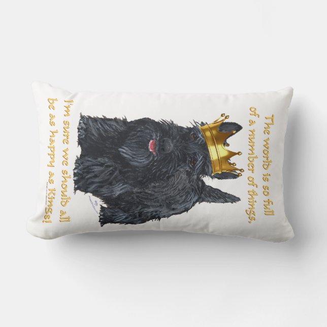 Happy Scottish Terrier King Lumbar Cushion (Front)