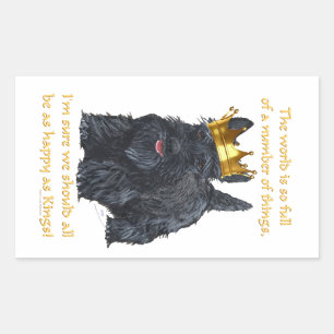 Happy Scottish Terrier King Rectangular Sticker
