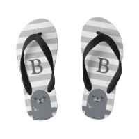 Happy Seal and Grey Stripes Monogram Kid's