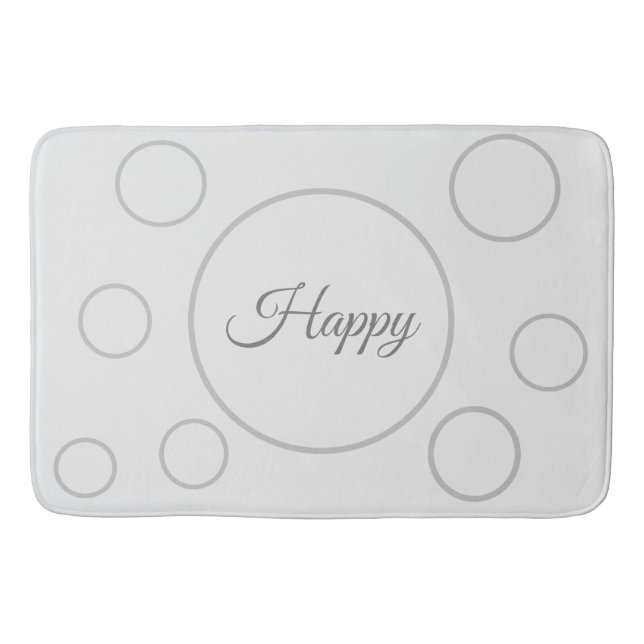 Happy Seamless Circles Bath Mat (Front)