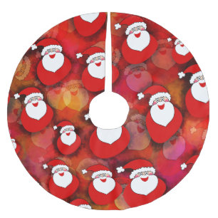 Happy Seamless Santa Claus Pattern Brushed Polyester Tree Skirt