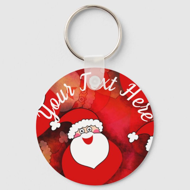 Happy Seamless Santa Claus Pattern Key Ring (Front)