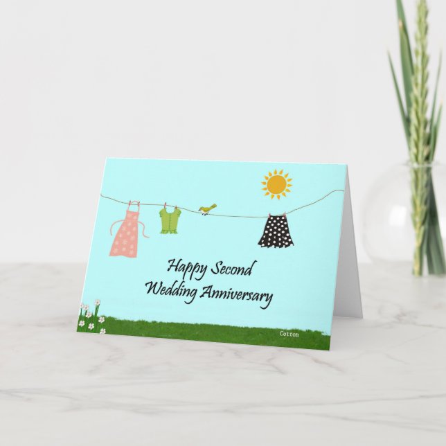 Happy Second Wedding Anniversary Card (Front)