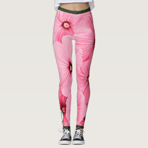HAPPY SEED LEGGINGS PINK FLOWERS MONOGRAM