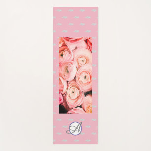 HAPPY SEED YOGA MAT WITH ROSES AND CUSTOM INITIAL