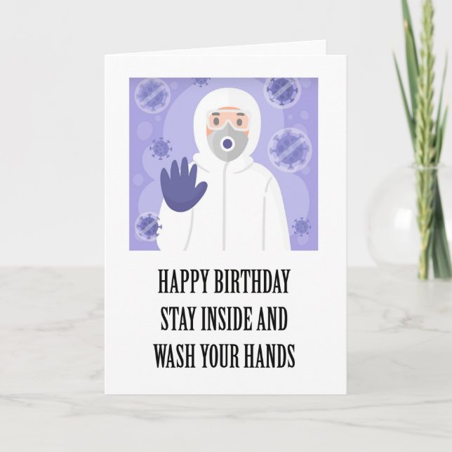 Happy Self Isolating Birthday Funny Greetings Card (Front)