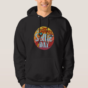 Happy Selfie Day Selfie Camera And Stick Selfie Hoodie