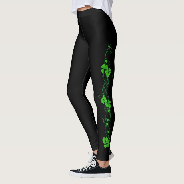 Happy Shamrock  floral Leggings (Left)