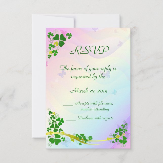 Happy Shamrock RSVP cards (Front)