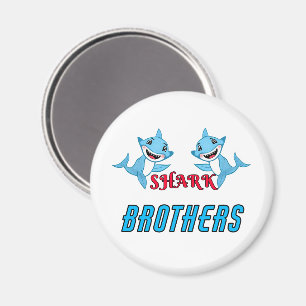 Happy Shark Family Brothers Magnet