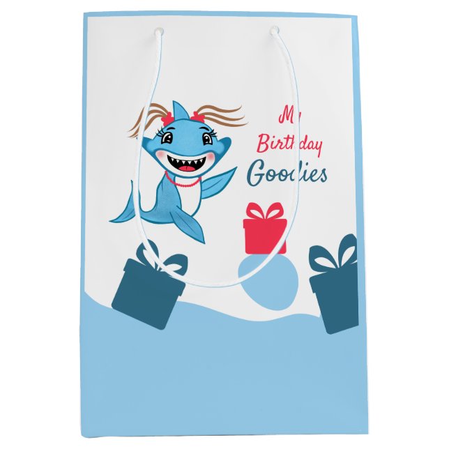 Happy Shark Family  Medium Gift Bag (Front)