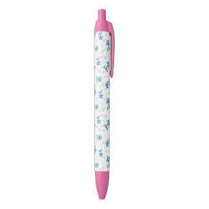 Happy Shark Family pattern Black Ink Pen