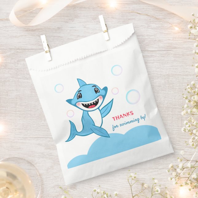 Happy Shark Family Thank You Favour Bags (Clipped)
