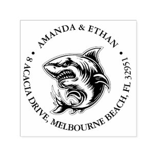 Happy Shark Theme Self-inking Stamp