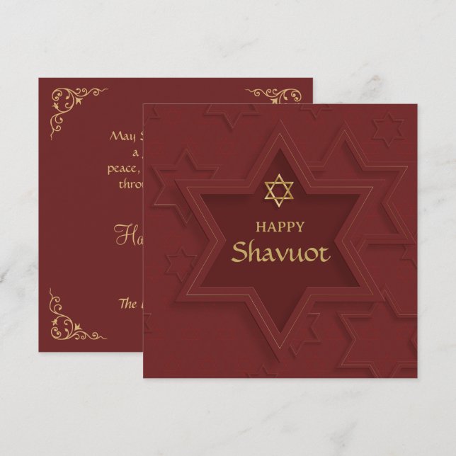 Happy Shavuot Elegant  Holiday Card (Front/Back)
