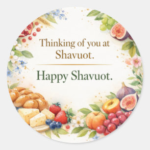 Happy Shavuot Sticker, Thinking of You at Shavuot Classic Round Sticker