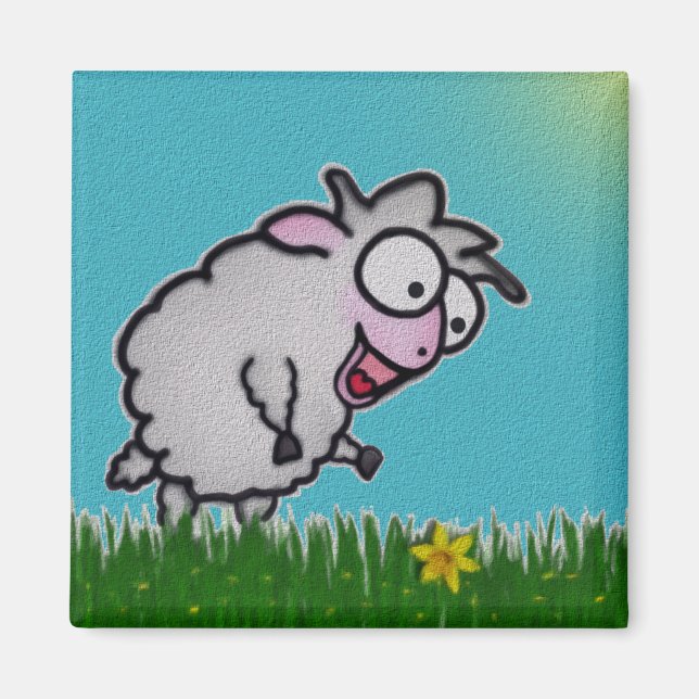 Happy Sheep Magnet (Front)