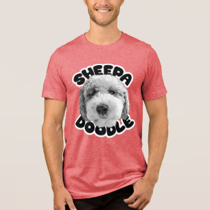 happy sheepadoodle-text Tri-Blend shirt