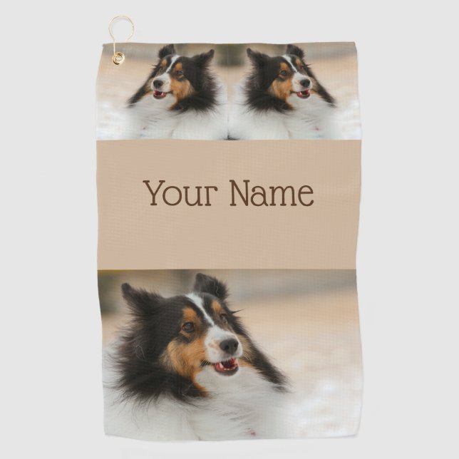 Happy Shelty Golf Towel (Front)