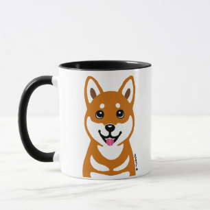 Happy Shiba Inu dog cartoon Mug