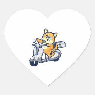 Happy Shiba Inu Heart Sticker