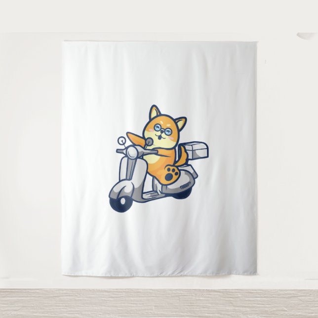 Happy Shiba Inu Tapestry (Front)