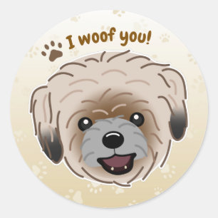 Happy Shih Tzu Dog Lover I Woof You Paws Classic Round Sticker