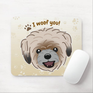 Happy Shih Tzu Dog Lover I Woof You Paws Mouse Pad