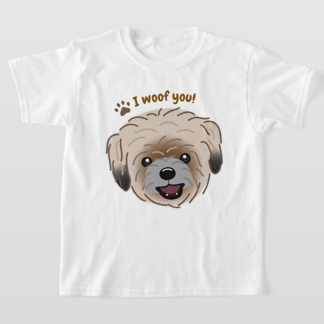 Happy Shih Tzu Dog Lover I Woof You Paws T-Shirt (Laydown)