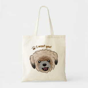 Happy Shih Tzu Dog Lover I Woof You Paws Tote Bag