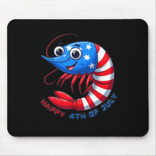 Happy Shrimp Celebrate 4th Of July Kids Men Women Mouse Pad